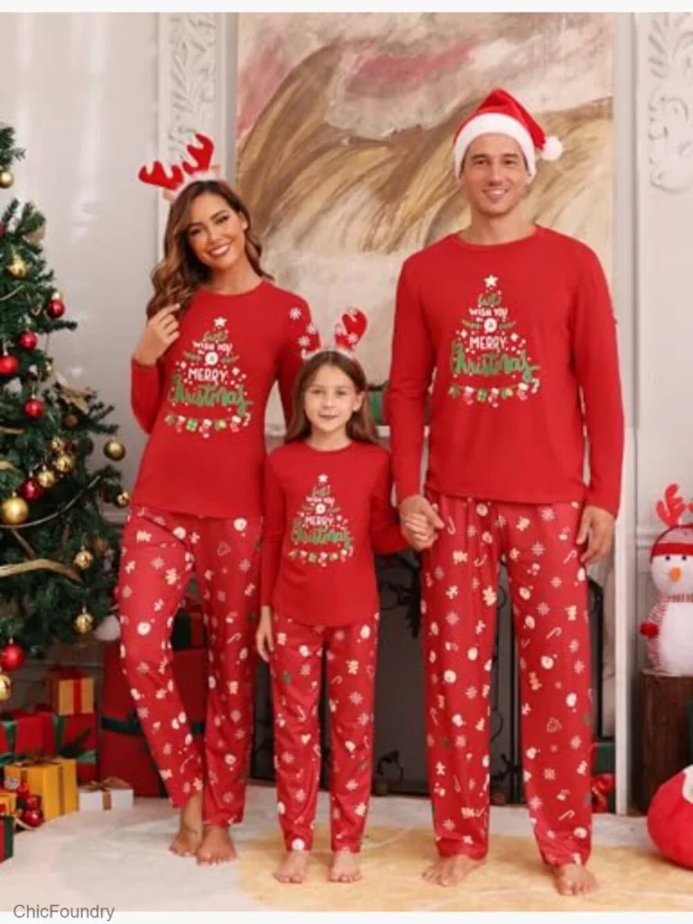 Matching Family Christmas Pajamas Long Sleeve Sleep Set